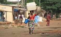 City life in Dapaong, Togo in Africa